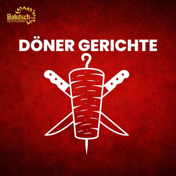 Döner-Teller mit Kalbfleisch Salat, Zaziki, Reis oder Pommes