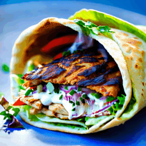 Döner-Dürüm Rolle mit Hähnchen und Salat